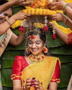 Haldi Function Saree For Bride, Haldi Function Ideas For Bride, Haldhi Stills Bride Dress, Haldi Function Photoshoot, हल्दी Decoration, Mangalasnanam Outfit For Bride, Mangalasnanam Stills, Mangala Snanam Decoration For Bride, Haldi Photo Shoot Ideas