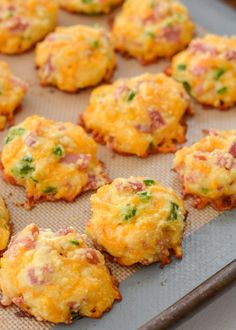 some food that is sitting on a baking sheet