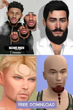 three different avatars are shown in the same style and color, each with their own hair