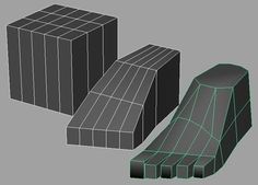 three 3d renderings of different shapes and sizes, one in black and the other in green