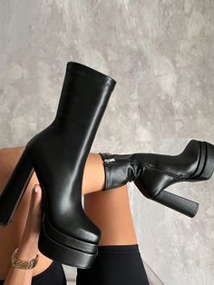 Platform height:5.6cm/2.2inches,
Heel height:14.7cm/5.8inches,Fashion 2023 Gothic Women Platform Boots Square Toe High Heel Classic Chunky Goth Motorcycle Boots Black PU         Women Shoes, size features are:Bust: ,Length: ,Sleeve Length: Goth Motorcycle, Black Boots Platform, Gothic Heels, Elegant Socks, Gothic Women, Boots Square Toe, Black Platform Heels, Pink Life, Boots Women Fashion