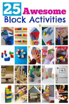 the cover of 25 awesome block activities