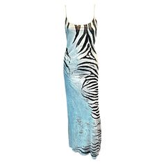 Roberto Cavalli S/S 1999 Runway Sheer Mesh Zebra Print Slip Evening Dress Gown Size M FOLLOW US ON INSTAGRAM @OPULENTADDICT Sheer Dress Outfit, Silk Backless Dress, Zebra Print Clothes, Vintage Cavalli Dress, Roberto Cavalli Spine Dress