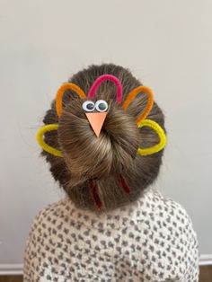 Hair Ideas Thanksgiving, Thanksgiving Kid Hairstyles, Crazy Hair Day Thanksgiving, Christmas Hair Buns For Kids, Thanksgiving Hair Ideas For Kids, Thanksgiving Hairstyles For Toddlers, Reindeer Hairstyles For Kids, Thanksgiving Hair For Kids