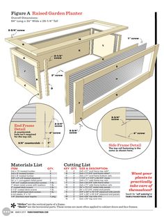 the instructions for how to build an outdoor garden planter with storage space and drawers