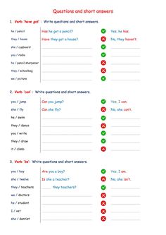 a printable question and short answers worksheet for students to practice their writing skills