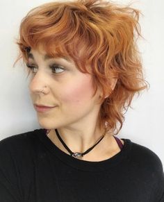 Shullet Hairstyles: Embrace Short Hair with Stunning 16 Ideas Copper Mullet Hair Short, Pixie Haircut With Long Sides, Short Textured Shag, 90s Shag Haircut Short, Short Shullet Hairstyles, Wavy Short Shag, Shullet Hairstyles Short, Shag Undercut, Short Shullet