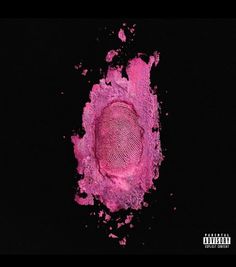 a fingerprint in the middle of a pink powdered area on a black background