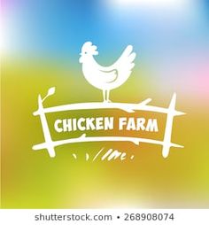 chicken farm logo on blurry background