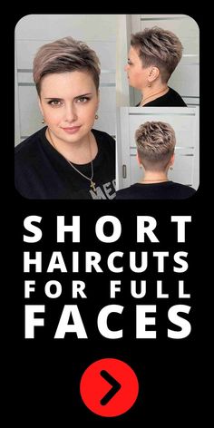 Short Pixie Undercut with Piece-y Layers for Chubby Face Shapes Haircuts For Full Faces, Haircut 360, The Best Haircut, Women Undercut, Haircut 2023