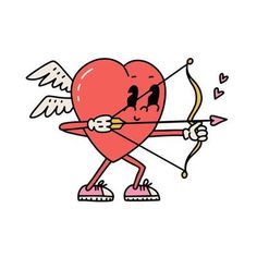 a heart with an arrow in its hand, aiming it at the viewer's target