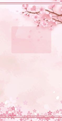 a pink background with flowers and branches in the center, on top of it is an empty space for text