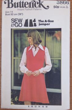 a sewing pattern for a women's dress with sleeves and collars, in the style