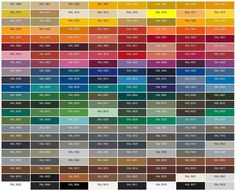 the color chart for different shades of paint