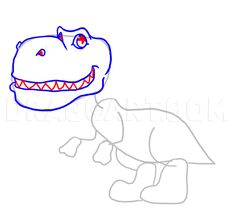 a drawing of a dinosaur with its mouth open