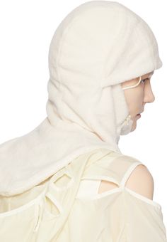 Fleece balaclava in off-white. · Offset zip closure at face · Ear loops at interior Part of the 5.1 collection. Face masks and face coverings are final sale and are not eligible for return or exchange. Supplier color: Ivory Balaclava Hoodie, Fleece Balaclava, Post Archive Faction, Family Album, Face Coverings, Ear Loop, Lifestyle Shop, Face Cover, Color Ivory