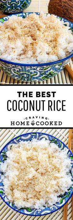 the best coconut rice ever is cooked and ready to be eaten for lunch or dinner