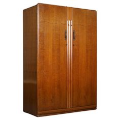 a large wooden cabinet with two doors