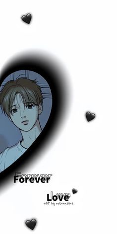 an anime character with hearts floating around him