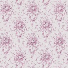 a white and pink flowery wallpaper with lots of small purple flowers on it