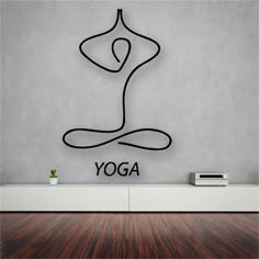 there is a yoga sign on the wall