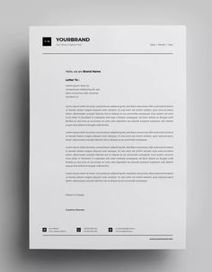 a white letterhead with the words your brand on it