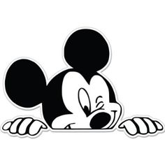 mickey mouse sitting on the ground with his head down and eyes closed, looking at something