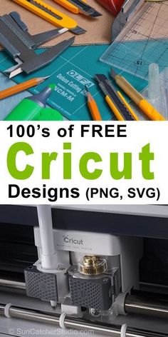 there are many different tools on the table with text overlay that says 100 % off free cricut designs png, svg