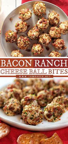 bacon ranch cheese ball bites on a plate