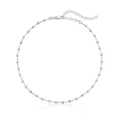 Ross-Simons - Sterling Silver Moon-Cut Bead-Chain Choker Necklace. 12". For a super hot trend with a minimal attitude, add this polished sterling silver moon-cut bead-chain choker necklace to your look for a little bit of edgy fun! Wear it solo or pair it with a set of layered chains for a totally new appearance. Includes 3" extender. Lobster clasp, sterling silver bead-chain choker necklace. Minimalist Silver Choker With Round Beads, Essential Jewelry, Sterling Silver Bead Bracelet, Coin Pendant Necklace, Silver Bead Necklace, Silver Bead Bracelet, Silver Jewellery Sets, Silver Choker, Jewelry Essentials