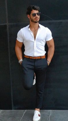 Men’s Summer Casual Styles 2024: Chic Outfits & Essential Fashion Tips for Every Occasion - GentsOsprey Menswear Outfits, Best Casual Shirts, Formal Men Outfit, Mens Summer Outfits, Vans Converse, Mens Casual Outfits Summer, Formal Mens Fashion, Stylish Men Casual, Denim Sweater