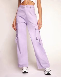 Lilac Loving Wide Leg Pants – iHeartRaves Lavender Streetwear, Amethyst Pants, Edgy Tops, Pastel Top, Flowy Pants, Fancy Pants, Cold Air, Air Dry, Leg Pants