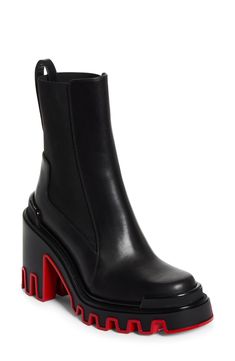 Christian Louboutin Marchacroche Dune Platform Chelsea Boot (Women) | Nordstrom Bottega Boots, Fancy Footwear, Pink Nike Shoes, Unique Heels, Christian Louboutin Boots, Chelsea Boot Women, Luxury Boots, Platform Chelsea Boots, Fall Wardrobe Essentials