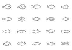 different types of fish line icons