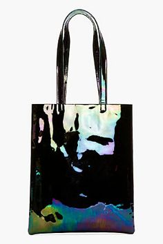 ACNE STUDIOS Black Iridescent Patent Leather Rumor Tote Bag Holographic Print, Eye Vitamins, Black Iridescent, Scene Stealer, Online Sale, Patent Leather, Ted Baker Icon Bag, Tote Bags, Acne Studios