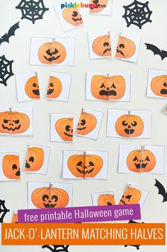 printable jack o lantern matching halves for kids to practice counting and number recognition skills