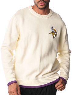 Fit Oversized, crew sweater Durable, ribbed neckline Long sleeve Style and Team Spirit Screen-printed team graphics Additional Details Officially licensed product Minnesota Vikings, Ribbed Neckline, Team Spirit, The Wild, Minnesota, Vikings, Fun Sports, Sleeve Styles, Nfl