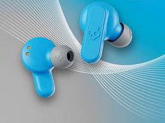 Skullcandy Dime 2 True Wireless In-Ear Earbuds - Light Grey/Blue Samsung Wireless Earbuds, Jbl Wireless Earbuds, Light Grey Blue, Blue Wireless Headphones, Headset Bluetooth, Sound Quality