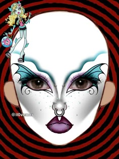 Frankie Monster High Makeup, Monster High Makeup Looks, Monster High Eyeshadow, Monster High Inspired Makeup, Goth Makeup Inspo Drawing, Monster High Lagoona, Blue Goth Makeup, Colorful Goth, Stitches Makeup