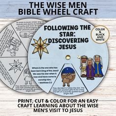 the wise men bible wheel craft with instructions for following jesus's story, and an easy