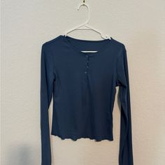 Blue Long Sleeve Thermal Tee. Never Worn. Basic Blue Tops For Fall, Cute Blue Shirt, Stitch Costume, Shein Tops, Blue Long Sleeve, Shirt Long Sleeve, Blue Tshirt, Blue Shirt, Long Sleeve Tees