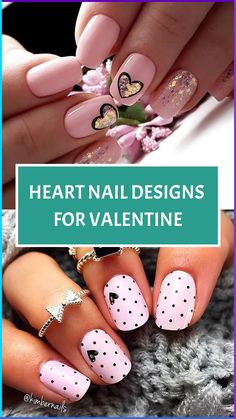 Heart Tipped Nails, Color Block Nails, Valentine Nail, Quick Nail, Negative Space Nails, Heart Nail Designs, Valentine Nail Art, Hot Pink Nails, Nude Nail Designs