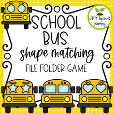 school bus shape matching file folder game