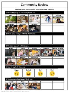 7+ Free Community Outings Printables Life Skills - Speech Therapy Store Life Skills Printables, Daily Living Skills, Math Talk