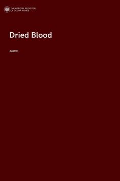 a red book cover with the words dried blood written in white on it's left side