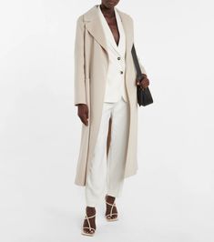 Paolore Wool Coat in Beige - S Max Mara | Mytheresa Elegant Belted Wool Coat With Shawl Collar, Beige Wool Coat, Max Mara, Wool Coat, Fashion Blog, Color Design, Loose Fitting, Slip On, Relaxed Fit