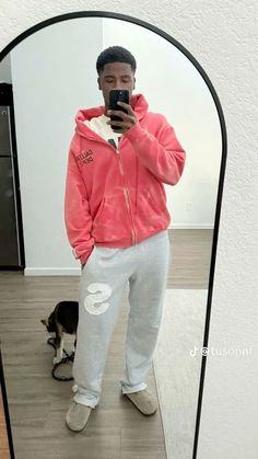 Sweatpants Outfit Men, Men Street Outfit, Boy Streetwear, Black Men Fashion Casual, Drip Outfit Men