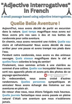 an article in french with the words'adjective interrogattives '