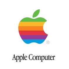 an apple computer logo with the words apple computer on it's front and side