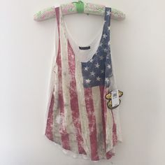 New With Tags From Lord And Taylor , American Flag Tank Top! American Flag Print Beach Top For Summer, American Flag Print Summer Beach Top, Summer Vacation Tops With American Flag Print, American Flag Print Tops For Summer Vacation, Summer American Flag Print Tank Top, Spring Beach Tops With Flag Print, Patriotic American Flag Tank Top For Summer, Sleeveless Summer Top With Flag Print, Sleeveless Flag Print Summer Top